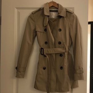 Tan Zara Short Trench Coat